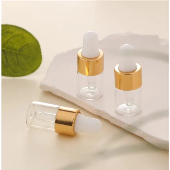 50 Mini Glass Dropper Bottles ~ Perfect for Norwex Samples ~ Beauty on-the-go - Picture 1 of 5